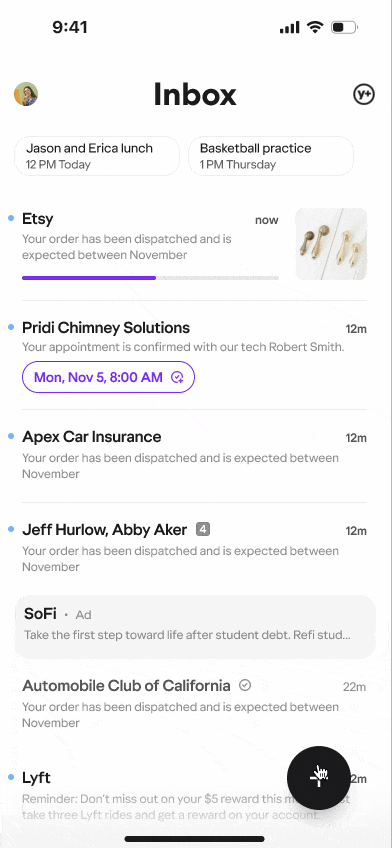 Floating action button with contextual menu